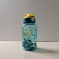 Children's water bottle with sea creature design on a white background